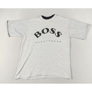 Vintage PrinTees Boss Sportswear Shirt Mens Large Gray Graphic Tee USA 90s
